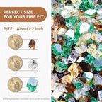 NUPICK 10 Pound Fire Glass, 1/2 Inch Reflective Fire Pit Glass - Image 2