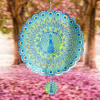 Peacock Wind Spinner, Peacock Gift for Women Men, 12in Spinfinity Designs Stainless Steel Hanging Wind Spinners with 3D Visual Effect, for Indoor/Outdoor Decor, Yard Art, Garden Decorations by Unknown