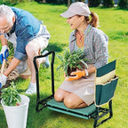 Goplus Garden Kneeler and Seat, Heavy-Duty Garden Bench w/Large Tool Pouch, Widen EVA Foam Kneeling Pad, Portable Gardening Gift for Women Men Seniors, Foldable Garden Stool for Kneeling & Sitting - Image 2