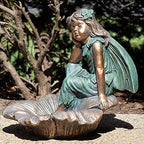 Zaer Ltd. Large Magnesium Fairy Statues for Outdoor Use (Fairy Sitting on Flower Bowl Gardenia) - Image 5