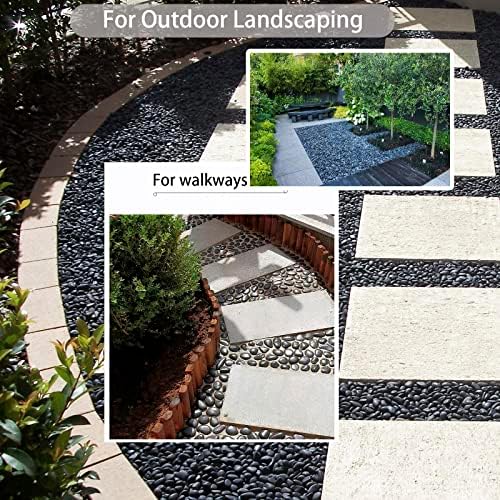 Black River Rocks - Large Polished Black Pebbles for Plants & Garden Decorative Stones, 1-2 Inch, 15 Pound - Image 5