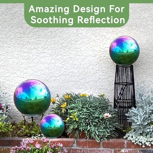 Lily's Home Gazing Globe Mirror Ball in Rainbow Stainless Steel - 12 Inch - Image 6
