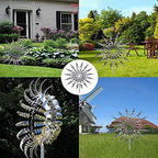 Metal Windmill, Wind Spinners for Yard and Garden, Pinwheels, Silver, Kinetic - Image 4