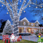 JMEXSUSS 600 LED Solar Christmas Lights, 206.7ft Solar String Lights, White - Image 3