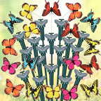 Rossesay 18 Pcs Butterfly Solar Flying Moving Fluttering, Garden Stakes by Rossesay