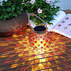 LED Solar Glass Ball Light, Waterproof LED Glass Pink Polka Dot Mason Jar Lamp for Garden, Walkway, Pathway, Yard Décor Solar Outdoor Solar Hanging Decorative Lights by CTKcom