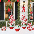 3 Pack Christmas Garden Stakes 32.5in Candy Dessert Metal Holiday Decor - Image 6