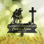DINOMAN Personalized Memorial Plaques for Outdoors Soldier Kneeling at Cross Grave Marker Metal Garden Stakes Soldier Memorial Gifts Sympathy Gifts for Loss of Loved One (Soldier) - Image 4