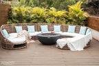 Elementi Lunar Bowl Cast Concrete Fire Table, Outdoor Fire Pit Fire Table Patio Furniture, Dark Gray (Natural Gas) - Image 7
