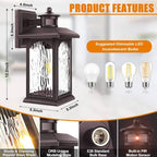 FILIYANO Motion Sensor Outdoor Wall Lights, Oil Rubbed Bronze, 2 Pack - Image 6