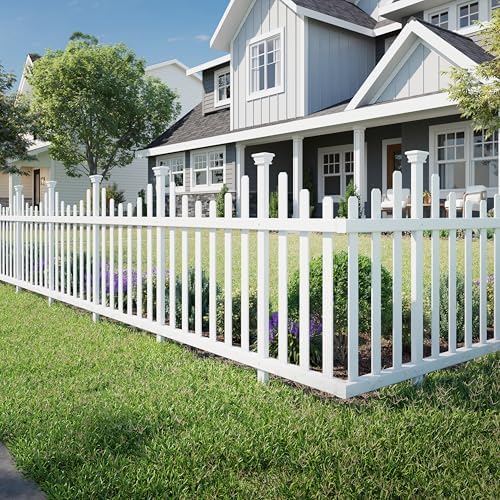 Zippity Madison Picket Fence Panels, White Vinyl DIY No Dig Kit by ZippityOutdoorProducts
