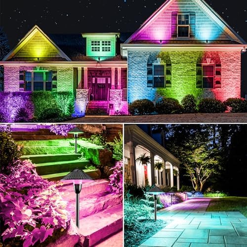 ZUCKEO RGB Color Changing Landscape Lights Low Voltage Pathway Lights 12V 24V Multi-Color LED Landscape Light Kit Waterproof for Yard Garden Path Christmas Decoration(12Pack) - Image 6