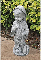 Design Toscano Baby Francis of Assisi Animal Patron Religious Garden Statue, Large Size, 23 inches tall, Cast Stone Resin, Gray Stone Finish - Image 2