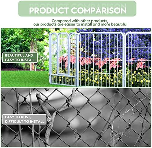 Decorative White Garden Fence 24 Pack for Pets Dogs 32in (H) x 55ft (L),Metal Wire Fencing Border Animal Barrier,Flower Bed Border for Landscape Patio Yard Outdoor, White - Image 6