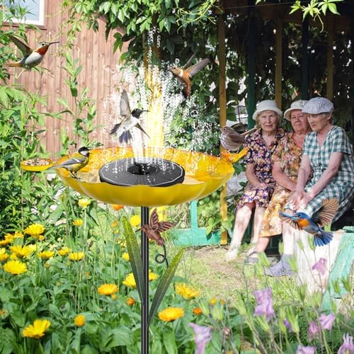 Metal Bird Bath for Outside,41.5" Freestanding Garden Birdbath Bowl - Image 7