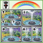 Yzert 2026 Remote Solar Powered Fountain, 6W Glass Bird Bath Fountain with 4000mAh Battery, 7 Nozzles, 4 Fixers & 8 Colorful LEDs, Adjustable Water Height for Outdoor Garden Pond Pool - Image 4
