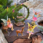 Mood Lab Fairy Garden Figurines with Swing - Miniature Decor Set (6 pcs) - Statues & Accessories - Outdoor & Indoor Garden Decor - Image 5