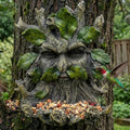 Elenon Old Man Tree Face Statue for Outdoor with Bird Feeder, Hand Painted Garden Decor Tree Hugger Whimsical Yard Art Sculpture Gift by ELENONSTATUE