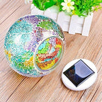 Mosaic Glass Solar Table Light,WONFAST Waterproof Color Changing Mood Night Lights Solar Outdoor Desk Lamp for Bedroom Party Garden Patio Yard Decoration Lighting (Tricolor Plating) - Image 3