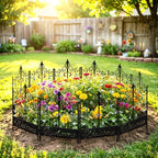 4 Pack Welcome Decorative Garden Fence Metal Arched Yard Border Fence - Image 2