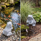 Larger Frog Statues Garden Pond Decor - 8.3" Funny Fishing Frog Statue Outdoor Garden Statue & Koi Pond Decor, Animals Sculpture & Figurine Accessory for Patio, Lawn, Yard Decoration, Gift for Mom - Image 6