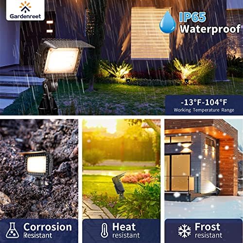 Gardenreet Landscape Flood Light - Low Voltage LED Wall Wash Light, Brightness & Warm White Cool White Adjustable, 12V Outdoor Aluminum Waterproof Black Wide Angle Lighting for Tree Wall Yard - Image 5