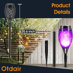 Otdair Christmas Decorations Outdoor 12 Pack, Waterproof Solar Christmas Lights Outdoor with Purple Flame for Christmas Decor, Torch Christmas Lights for Yard, Pathway, Lawn, Patio, Garden, Party - Image 7