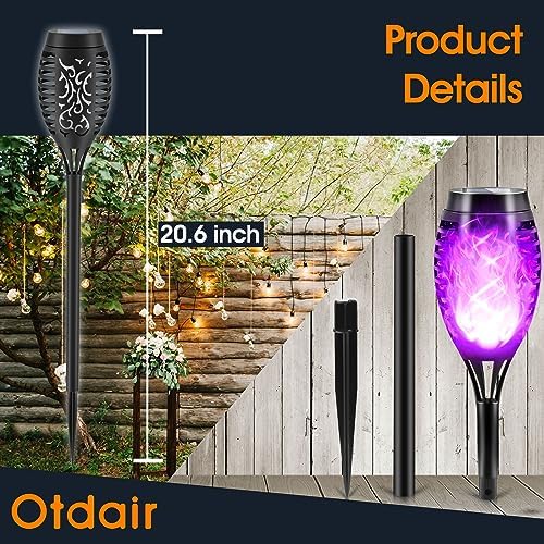 Otdair Christmas Decorations Outdoor 12 Pack, Waterproof Solar Christmas Lights Outdoor with Purple Flame for Christmas Decor, Torch Christmas Lights for Yard, Pathway, Lawn, Patio, Garden, Party - Image 7