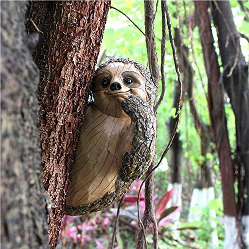 Sloth Tree Hugger, Summer Outdoor Yard Decorations, Resin Tree Peeker Statue, Tree Faces Decor Outdoor, Garden Decor Sloth Gift for Housewarming, Handmade with Details, Durable & Waterproof - Image 2