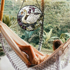 Stained Glass Window Hanging - White Swan Suncatcher for Door Garden Yard Landscape Sun Catchers Decor Christmas Mother's Day Birthday Children's Gifts for Women Mom Nana Friend 11.8 in - Image 4