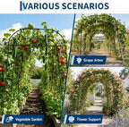 Garvee Metal Garden Arch Trellis, 7.2Ft Black for Raised Beds - Image 4
