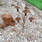 Mushroom Garden Rain Bell Stake, 30 Inch Brown Metal Sculpture - Image 4