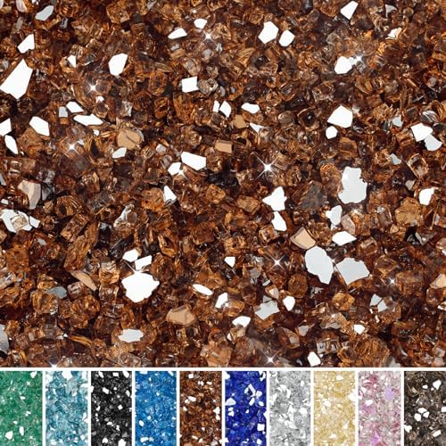 Skyflame 1/4-Inch High Luster Reflective Fire Glass for Fire Pit Fireplace by Skyflame