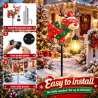Christmas Decorations Reindeer Garden Stake with Solar Lights Multicolor Changing,Christmas Birthday Gifts for Women Mom,Metal Waterproof Christmas Deer Solar Lights for Holiday Yard Lawn Garden Porch - Image 4