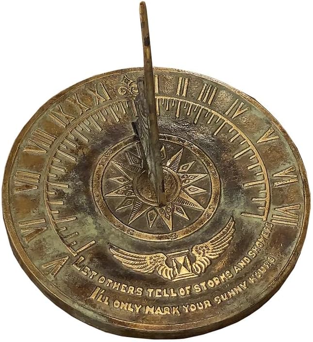 NauticalMart Colonial Sundial Solid Brass with Let Others Tell of Storms and Shower, I'll Only Mark Your Sunny Hours Sundial Outdoor Sundial Gift A Great Present for Friends, Couples, Parents - Image 5