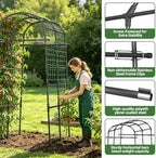Garden Arch Trellis 71×43×83in PE Coated Metal Arbor for Outdoor Vines - Image 5