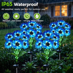 Solar Sunflower Lights Outdoor Garden Decor, 6 Pack Solar Blue Flowers Lights with 36 Sunflowers, Waterproof Fall Decor Stake Decorative Light Auto ON/Off for Garden Yard Patio, Gift for Women - Image 4