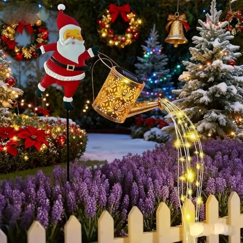 Christmas Solar Kettle Lights, Santa Watering Can Lights (Warm Light) by Unknown