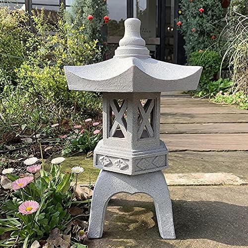 Buddha Statue,Garden Decoration Ornament Solar Pagoda Garden Yard Sculpture Lantern Zen Asian Decor Light for Patio Jardin by Unknown