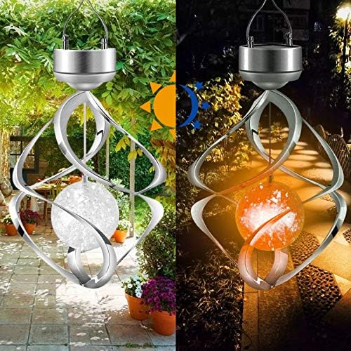 AMWGIMI Solar Wind Chimes LED Colour Changing Hanging Lights, 2 Pack - Image 4