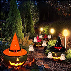 SUNSGNE Halloween Ghost Pathway Lights Outdoor, Set of 4 Ghost Halloween Stake Path Lights with C7 LED Bulbs for Outdoor Yard Walkway Garden Party Decoration - Image 6