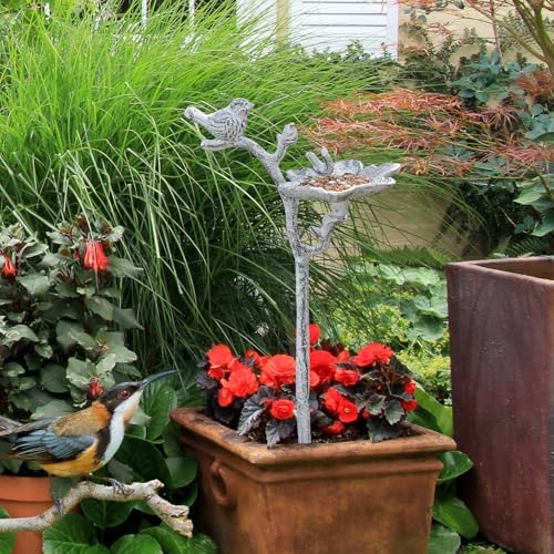 Sungmor Cast Iron Bird Feeder, Decorative Garden Stake, 26.2 Inches Tall - Image 6