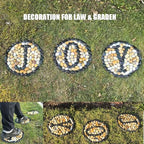 12in Large Outdoor Garden Stone for Patio, 3pcs Pack Joy Design for Christmas Scene,Also for Building Design on the Front of House - Image 3