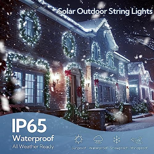woohaha Solar Christmas Outdoor String Lights White - Image 5