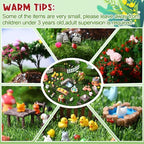 WinnerWhy 116 Pcs Fairy House Accessories Kit Miniature Garden Accessories Terrarium Decoration Mini Diorama Figurines Miniature Landscape Trees Simulated Succulents for DIY Garden Doll House Craft - Image 4