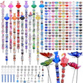 AIPRIDY DIY Crystal Beaded Fairy Wand Garden Stakes Kit, Colorful Decorative Wands with Assembly Guide, 12 or 10 Inch Threaded Rods,Outdoor Garden Decoration Set (252, Rainbow+Fairy Tale Top) by AIPRIDY