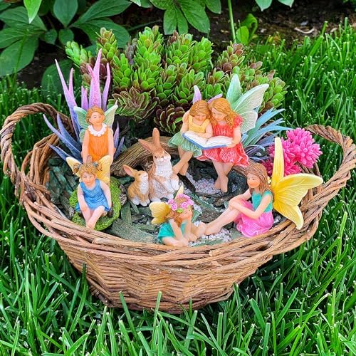 Mood Lab Fairy Garden Figurines - Fairy Statue Set (6 pcs) - Miniature Decorative Statues & Accessories - Outdoor & Indoor Garden Decor - Image 2