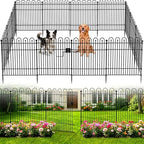 Garden Fence Animal Barrier with Gate, 10 Panels No Dig Dog Fence Outdoor by Unknown