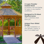 EZ Vane Steel Poodle Dog Weathervane with Wind Cups — 4-Sided Mount - Image 3