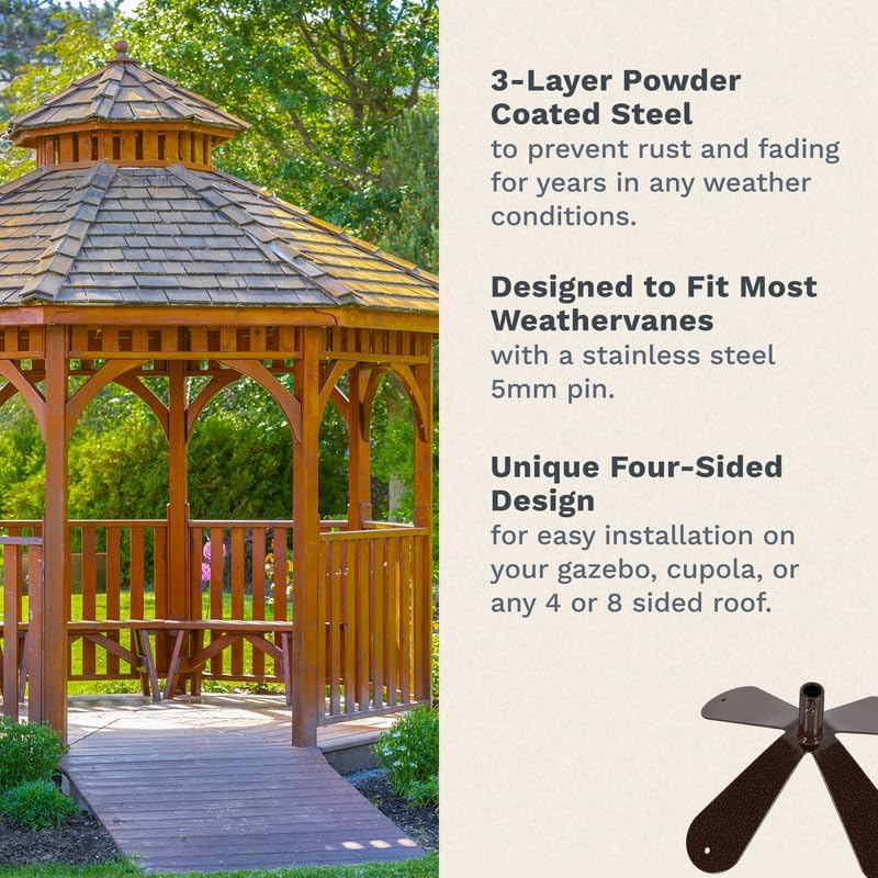 EZ Vane Steel Poodle Dog Weathervane with Wind Cups — 4-Sided Mount - Image 3